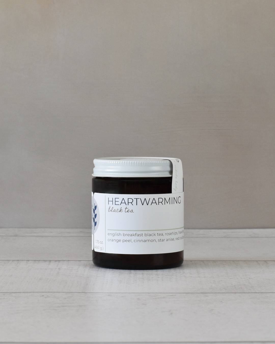 FreeWildShe Heartwarming Black Tea 20 servings sits on a white countertop.